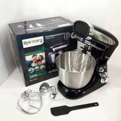 Тістоміс міксер Rainberg RB-8081 планетарний кухонний комбайн 3200 Вт, кухонний комбайн 