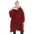 Толстовка плед з капюшоном і рукавами Huggle Hoodie оверсайз. Колір: червоний 