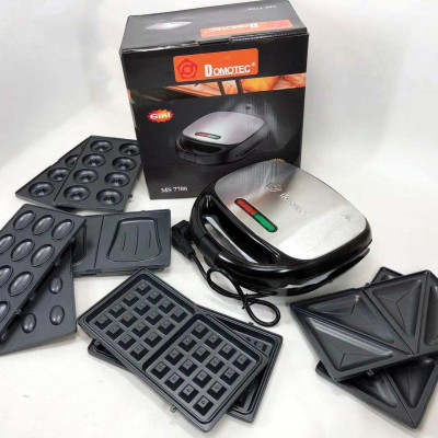 Мультипекар 6в1 зі знімними формами Domotec MS-7706, сендвічниця 4в1, домашній гриль для шаурми 