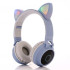 Бездротові навушники LED з котячими вушками CAT STN-28, Стерео навушники з котячими вушками. Колір: синій 