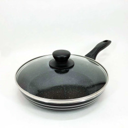 Сковорода UNIQUE UN-5163 22см з кришкою антипригарним покриттям, Глибока сковорода для кухні