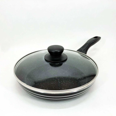 Сковорода UNIQUE UN-5163 22см з кришкою антипригарним покриттям, Глибока сковорода для кухні 