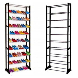 Полиця для взуття 10 секцій, органайзер для взуття на 30 пар взуття Black