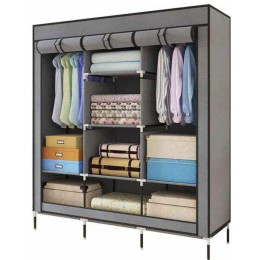 Шафа тканинна 3 секції складана з каркасом STORAGE WARDROBE 175 х 130 х 45 см. Колір: сірий Шафа тканинна 3 секції складана з каркасом STORAGE WARDROBE 175 х 130 х 45 см. Колір: сірий