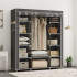 Шафа тканинна 3 секції складана з каркасом STORAGE WARDROBE 175 х 130 х 45 см. Колір: сірий 
