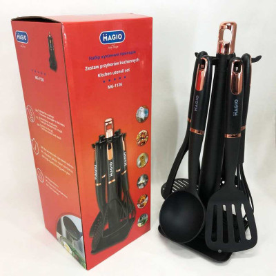 Набір кухонних приладів Magio MG-1126, набір силіконових приладів для кухні, набір нейлонових кухарів 
