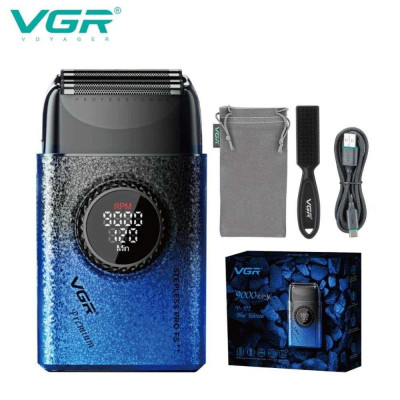 Електробритва VGR V-377 BLUE шейвер, Електрична акумуляторна бритва для гоління, шейвер чоловічий 