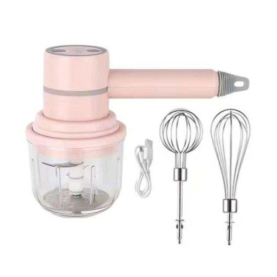 Ручний бездротовий міксер-подрібнювач 2 в 1. Колір: рожевий Ручний бездротовий міксер-подрібнювач 2 в 1. Колір: рожевий