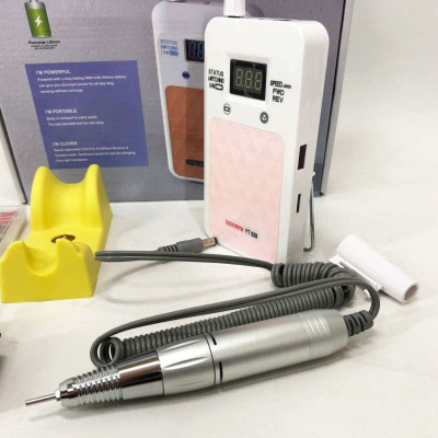 Портативний фрезер для нігтів Nail Drill YT-928 акумуляторний з індикатором заряду на 35 000 оборотів. Колір: білий 