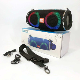 Портативна колонка TG642 з RGB підсвічуванням та ремінцем, акумуляторна колонка для музики. Колір: чорний Портативна колонка TG642 з RGB підсвічуванням та ремінцем, акумуляторна колонка для музики. Колір: чорний