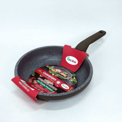 Сковорода Con Brio CB-2026 Eco Granite Premium 20 см, Сковорода для дому якісна. Колір: сірий Сковорода Con Brio CB-2026 Eco Granite Premium 20 см, Сковорода для дому якісна. Колір: сірий