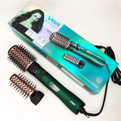 Фен щітка для волосся 2 в 1 VGR V-498, стайлер браш, Фен для красивого укладання волосся, Фен для ламкого волосся 