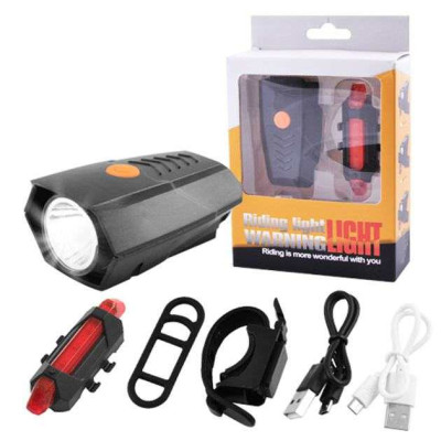 Велосипедний ліхтар із габаритами BSK-178-1-XPG +STOP-5SMD, Велосипедний ліхтар із фіксацією на кермо 