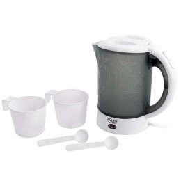Электрочайник чайник с чашками и ложечками набор в дорогу Adler AD 1268 0.6Л 600Вт