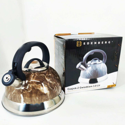 Чайник Edenberg EB-8871 із нержавіючої сталі зі свистком 3л Brown 