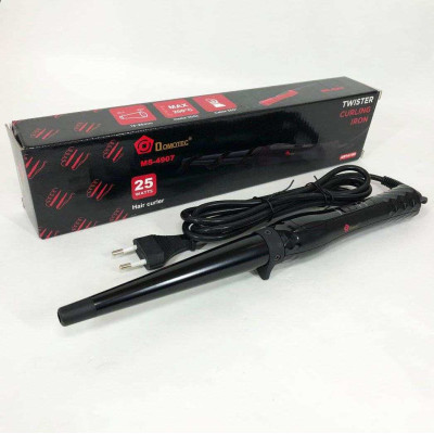 Конусна плойка для волосся DOMOTEC MS-4907, Сучасні щипці для завивки волосся. Колір: чорний 