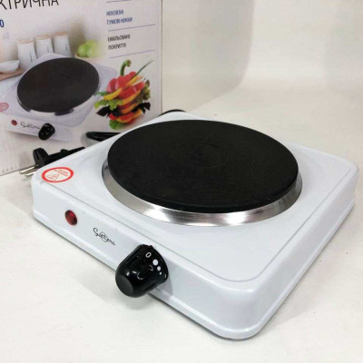 Плита електрична Suntera SP-1920, електроплита настільна одноконфоркова. Колір: білий 