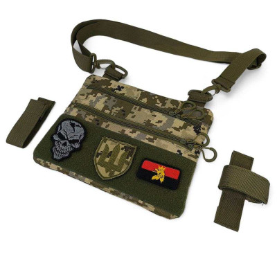 Сумка-кобура піксель камуфляж, тактична чоловіча наплічна сумка з тканини кордури AOR -1 