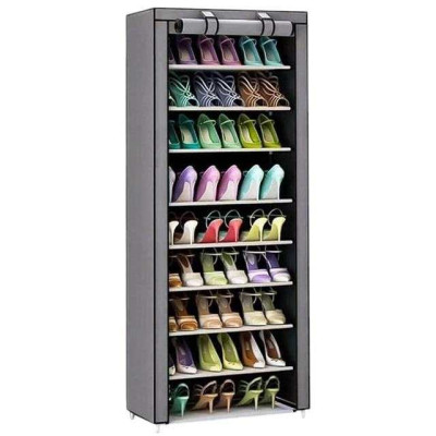 Шафа тканинна з полицями для одягу та взуття (58x30x158 см) Gray 