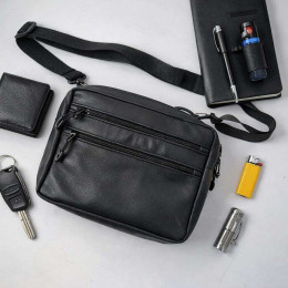 Чоловіча сумка месенджер з натуральної шкіри, містка шкіряна сумка через плече Чоловіча сумка месенджер з натуральної шкіри, містка шкіряна сумка через плече