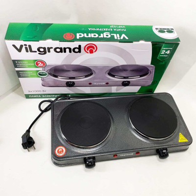 Настільна плита електрична ViLgrand VHP152F. Колір: сірий Настільна плита електрична ViLgrand VHP152F. Колір: сірий