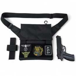 Сумка месенджер З КОБУРОЮ. Тактична сумка з тканини, 3 кишені, патч-панель, Cordura