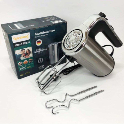 Міксер ручний електричний Rainberg RB-1012 600W Нержавіюча сталь, ручний міксер для кухні, потужний міксер Міксер ручний електричний Rainberg RB-1012 600W Нержавіюча сталь, ручний міксер для кухні, потужний міксер
