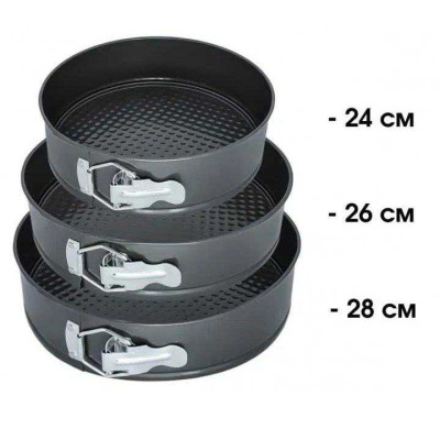 Набір форм для випікання роз'ємні 3 шт Unique UN-1702, металева форма для випікання набір 