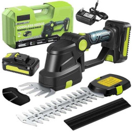 Акумуляторні ножиці кущоріз Krafftec 2 в 1 два акумулятори зарядний пластиковий кейс