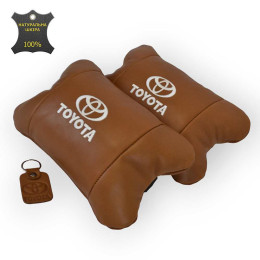Набір шкіряних подушок 2шт на підголівник Toyota. Комфортні ортопедичні подушки,Тойота Набір шкіряних подушок 2шт на підголівник Toyota. Комфортні ортопедичні подушки,Тойота