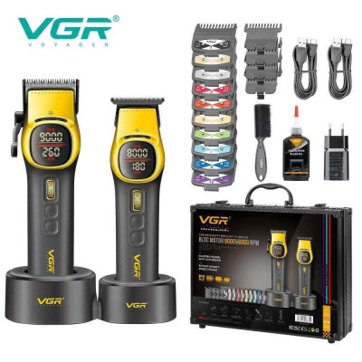 Комплект VGR 2 в 1 V-885 S2 GOLD, акумуляторна машинка для стрижки та триммер Комплект VGR 2 в 1 V-885 S2 GOLD, акумуляторна машинка для стрижки та триммер