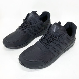 Чоловічі кросівки чорні текстильні 43р 28см з шнурівкою