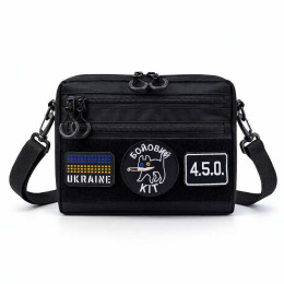 Тактична сумка для патчів Cordura 600D — 5 кишень, месенджер чорний з тканини Тактична сумка для патчів Cordura 600D — 5 кишень, месенджер чорний з тканини