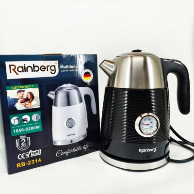 Чайник електричний з датчиком температури Rainberg RB-2314 Black Чайник електричний з датчиком температури Rainberg RB-2314 Black