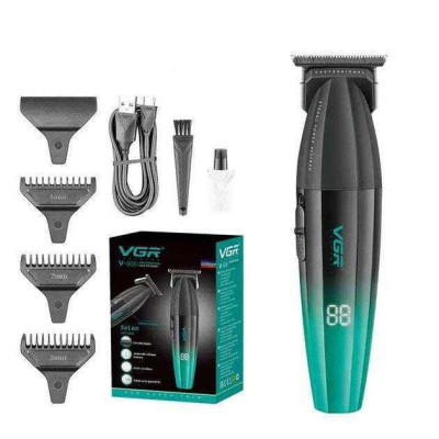 Машинка для стрижки волосся VGR V-906 тример для окантовки та стрижки бороди. Колір: зелений 