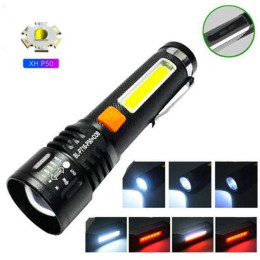 Ліхтар акумуляторний з LED і COB Bailong BL-P716-P50 із зумом і USB Type-C