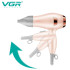 Фен для волосся дорожній VGR V-432 PINK, з концентратором 1000 Вт, іонізація та 2 режими. Колір: рожевий 
