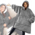 Толстовка плед з капюшоном і рукавами Huggle Hoodie оверсайз. Колір: сірий 