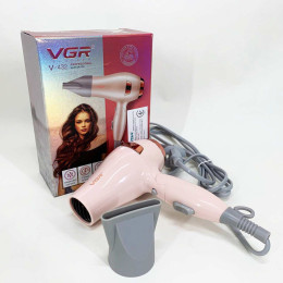 Фен для волосся дорожній VGR V-432 PINK, з концентратором 1000 Вт, іонізація та 2 режими. Колір: рожевий