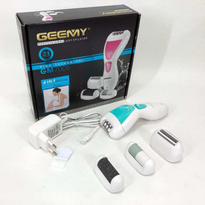 Епілятор Gemei GM-7006 4в1 - Професійний бездротовий епілятор бритва з насадками триммер + пемза Епілятор Gemei GM-7006 4в1 - Професійний бездротовий епілятор бритва з насадками триммер + пемза