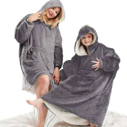 Толстовка плед з капюшоном і рукавами Huggle Hoodie оверсайз. Колір: сірий Толстовка плед з капюшоном і рукавами Huggle Hoodie оверсайз. Колір: сірий