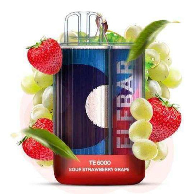 Elf Bar TE6000 5%. Кисла Полуниця Виноград (Sour Strawberry Grape) 