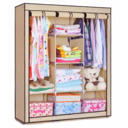 Шафа тканинна 3 секції складана з каркасом STORAGE WARDROBE 175 х 130 х 45 см. Колір: бежевий Шафа тканинна 3 секції складана з каркасом STORAGE WARDROBE 175 х 130 х 45 см. Колір: бежевий