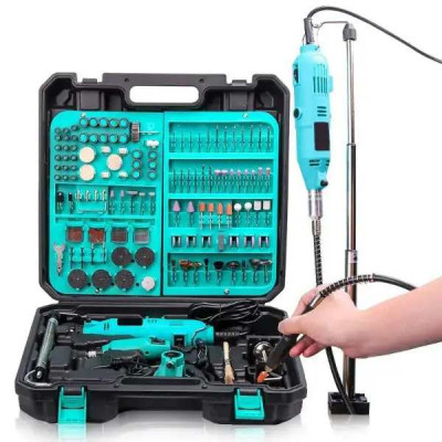 Ручний електричний гравер + гравер Mini 12V з 236 насадками, електричний електричний міні, Дриль гравер 