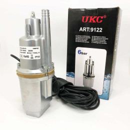 Насос вібраційний 0.25кВт, H 75м, Q 18л/хв, 100мм, 10м кабелю, верхній забір Насос вібраційний 0.25кВт, H 75м, Q 18л/хв, 100мм, 10м кабелю, верхній забір