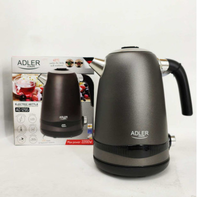 Чайник металевий Adler AD 1295 1.7л 1850Вт електричний з терморегулятором 40-100 ° С Gray Чайник металевий Adler AD 1295 1.7л 1850Вт електричний з терморегулятором 40-100 ° С Gray