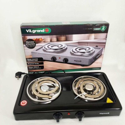 Електроплита Vilgrand VHP162D BLACK 2000Вт 