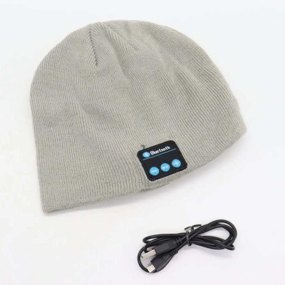 Портативна колонка шапки з bluetooth навушниками SPS Hat BT True. Колір: сірий 