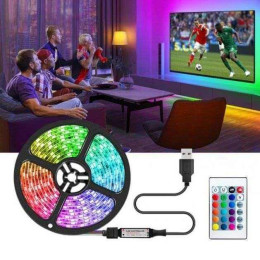 Світлодіодна стрічка 5050 RGB LED USB 5 м IP65 з пультом, 5м, Стрічка світлодіодна 5050