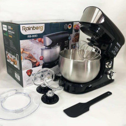 Електричний планетарний міксер тістоміс Rainberg RB-8083 3200 Вт з насадками. Колір: чорний